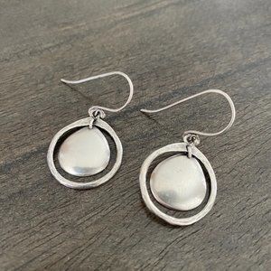 Silpada Hammered Sterling Silver Round Disc Earrings